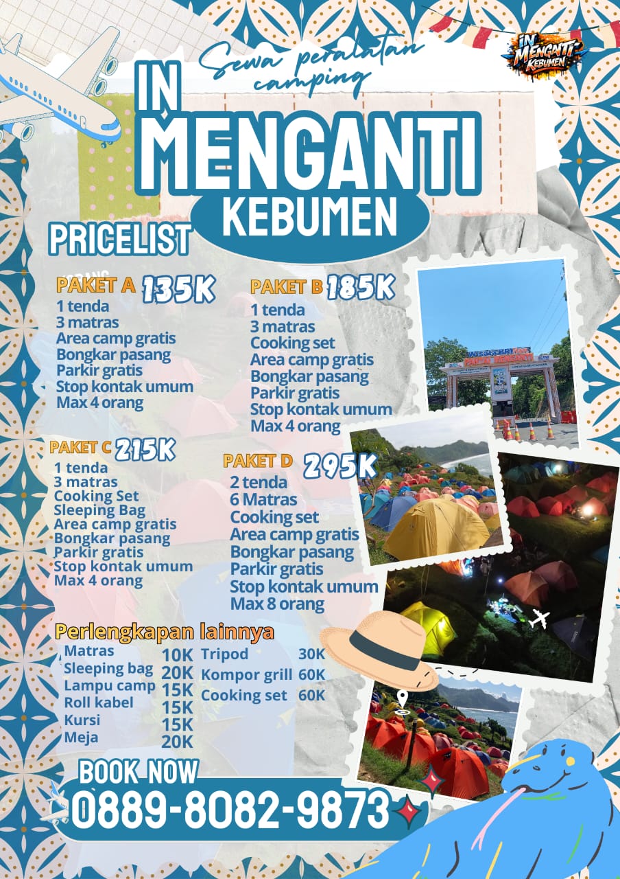 Pricelist lengkap paket camping IN MENGANTI KEBUMEN